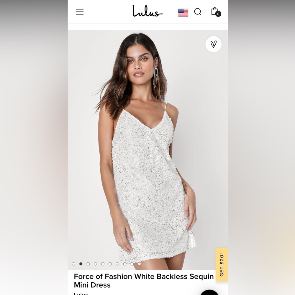 Lulus Force of Fashion White Backless Sequin Mini Dress